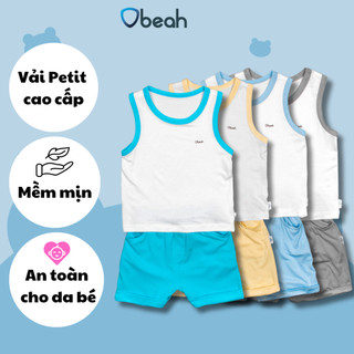 Bộ cộc tay cho bé chất liệu petit mềm mịn thoáng mát mùa hè thương hiệu Obeah OB032201