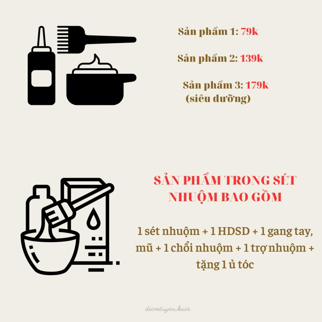 Thuốc Nhuộm Màu PHÚC BỒN TỬ, Không Tẩy | diemtuyen.hair