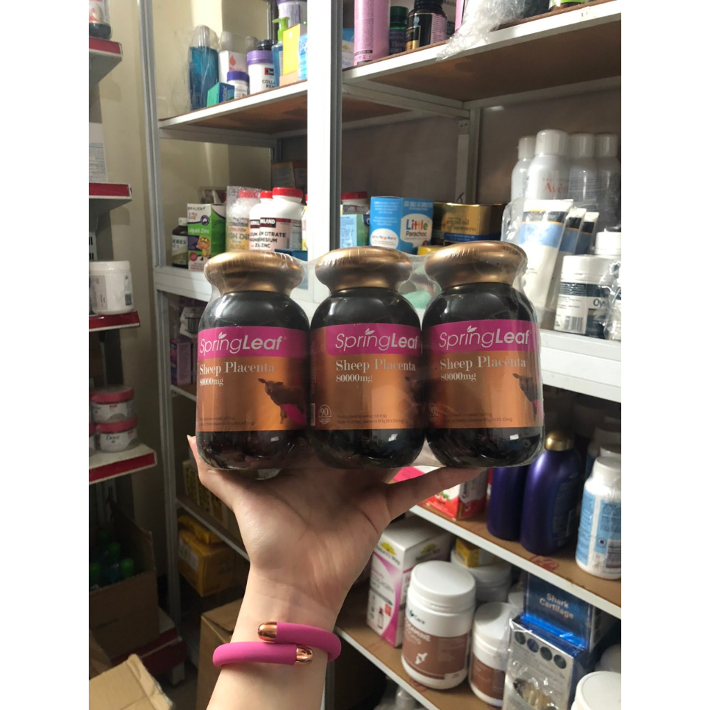 Nhau thai cừu Sheep Placenta SpringLeaf 60000mg 120 viên, 80000mg 90 viên