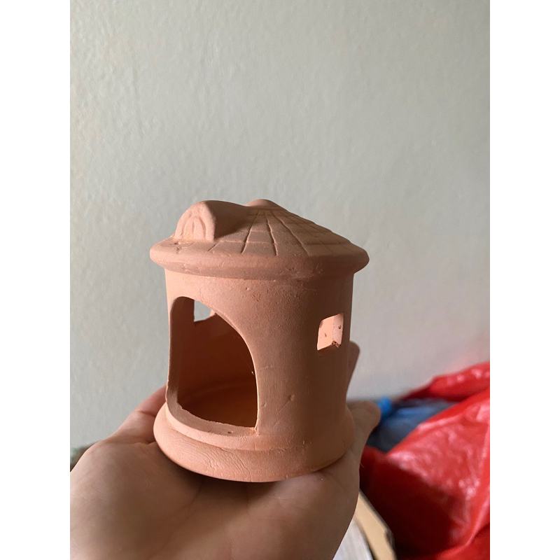 Hang Trú Cho Cá, Tép, Pleco - Trang Trí Hồ Cá, Thuỷ sinh Đá gốm đỏ Đường hầm trú ẩn Nhiều hình dáng