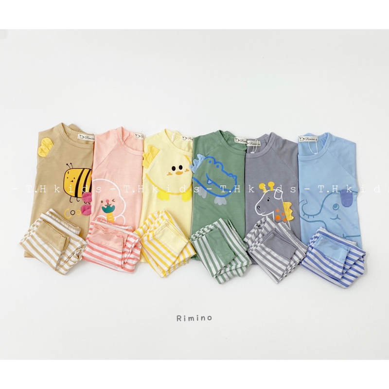 Bộ dài tay bé trai bé gái hình thú Rimino 7-16kg