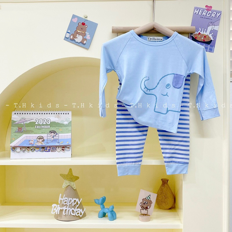 Bộ dài tay bé trai bé gái hình thú Rimino 7-16kg