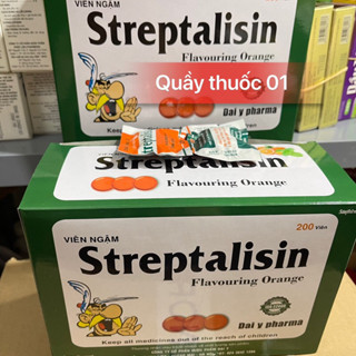 (hộp 200 viên) Streptalisin - Kẹo ngậm thảo dược giảm ho - khản cổ