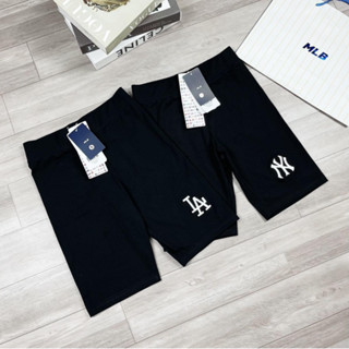 Quần Legging MLB NY xuất thun cotton đùi ngố lửng ôm body bó mặc nhà tập gym yoga
