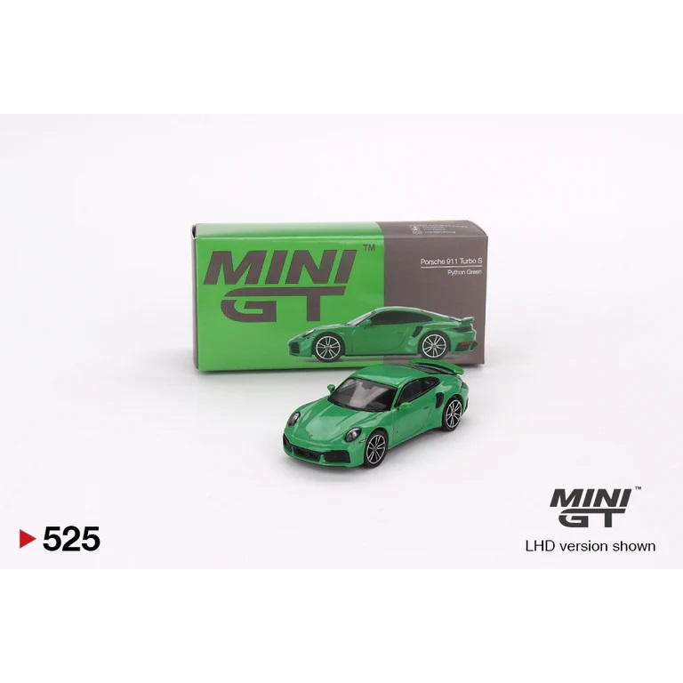 Xe mô hình MINI GT Tỷ lệ 1/64 Porsche 911 Turbo S Python Green MGT00525