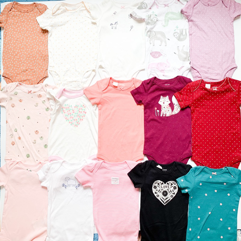 (8-9,5kg) Bodychip cộc tay cho bé gái hàng xuất dư hãng carter chất liệu cotton mềm mại thoáng mát size 9-12m