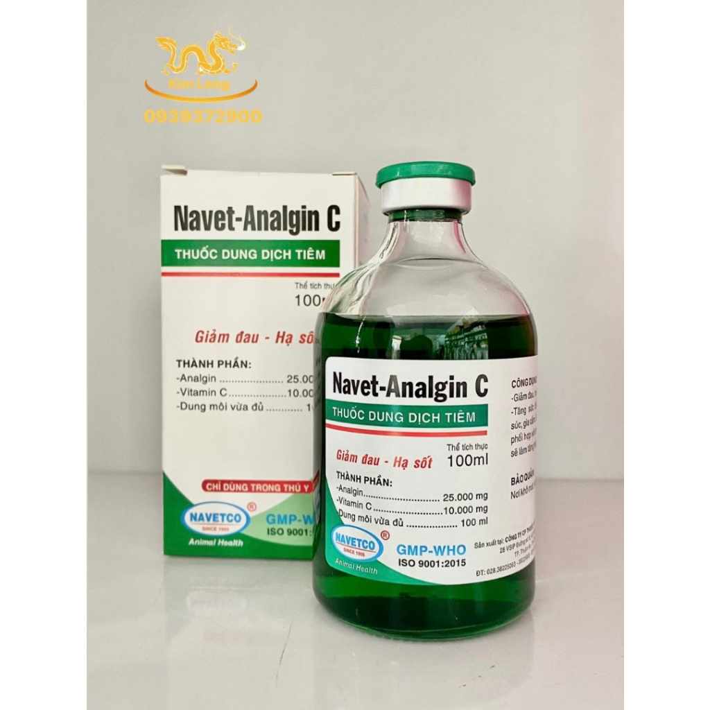 Navet-Analgin C 100ml Giảm Đau - Hạ Sốt - Tăng Đề Kháng Cho Gia Súc, Gia Cầm