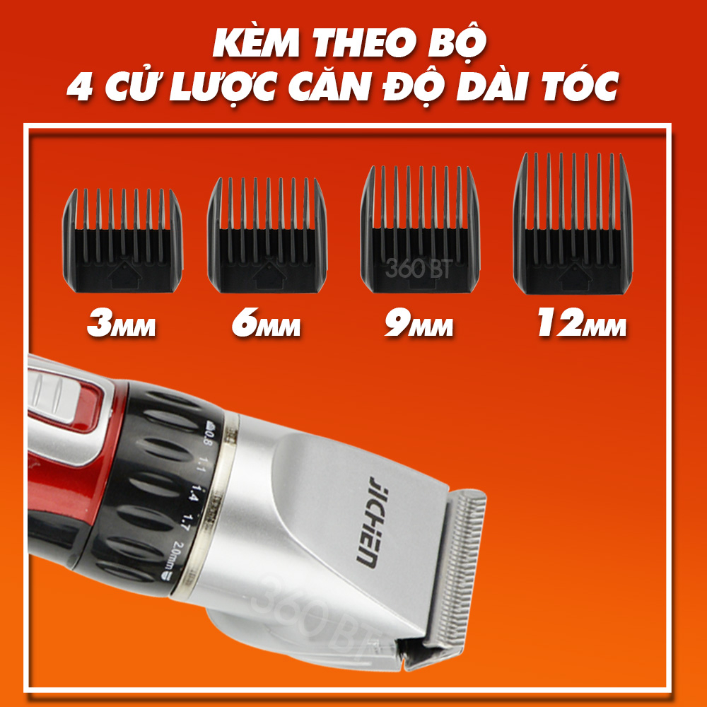 Tông đơ cắt tóc cho trẻ em và gia đình Jichien JC-0817 phụ kiện đầy đủ hàng loại 1 chính hãng có bảo hành