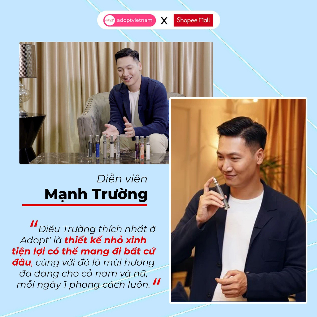 Nước hoa nữ Adopt The Blanc tinh dầu thơm chính hãng Pháp lưu hương lâu nhẹ nhàng tinh khiết