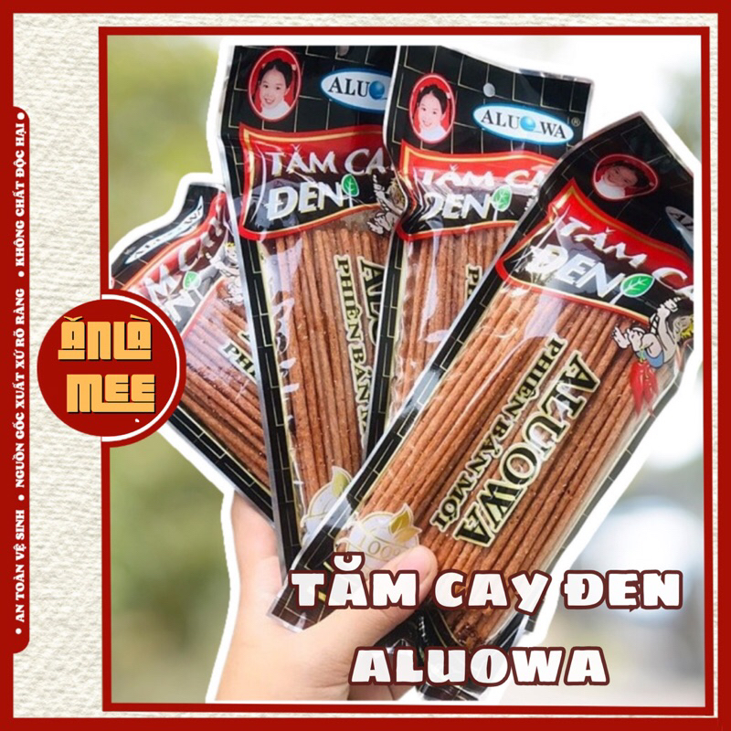 Tăm cay đen, bim que cay đen Aluowa  Tiệm ăn vặt ĂN LÀ MÊ