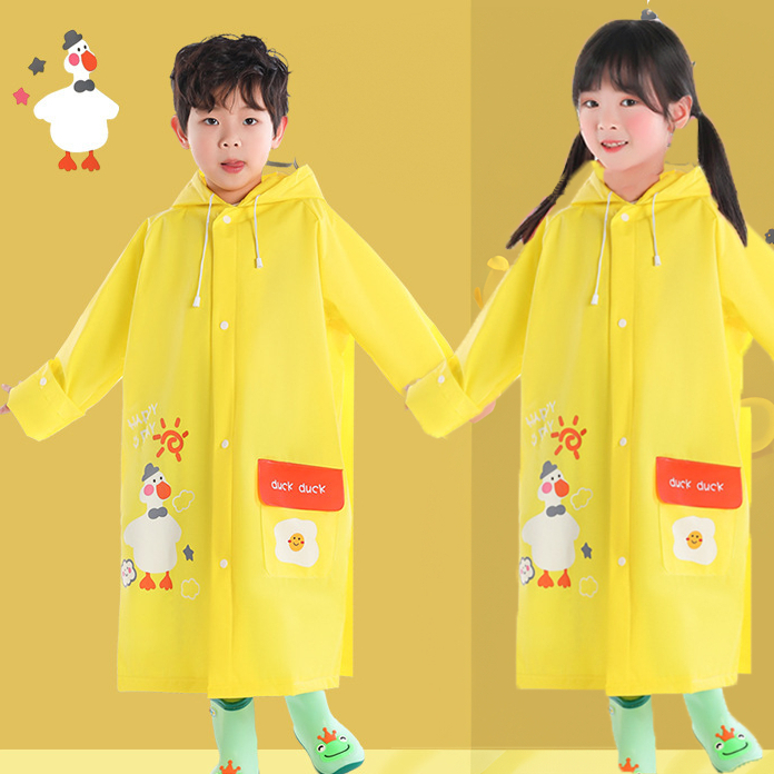 Áo mưa cho bé , cho bé từ 3 đến 10 tuổi [Nâng cấp để phóng to ba lô + nút chụp + cổ áo cao + phản quang]