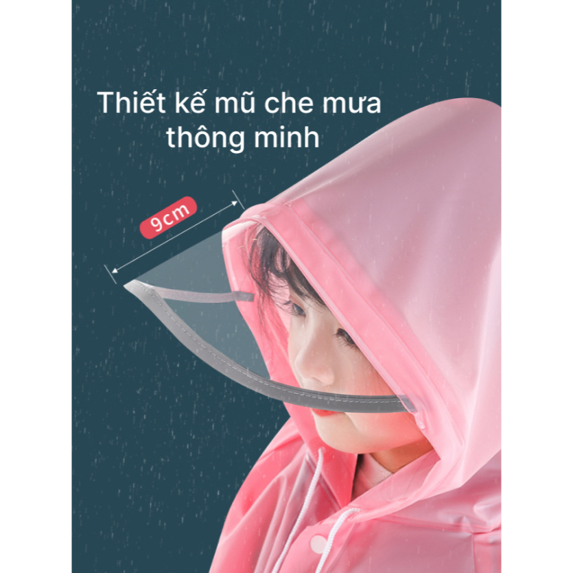 Áo mưa cho bé , cho bé từ 3 đến 10 tuổi