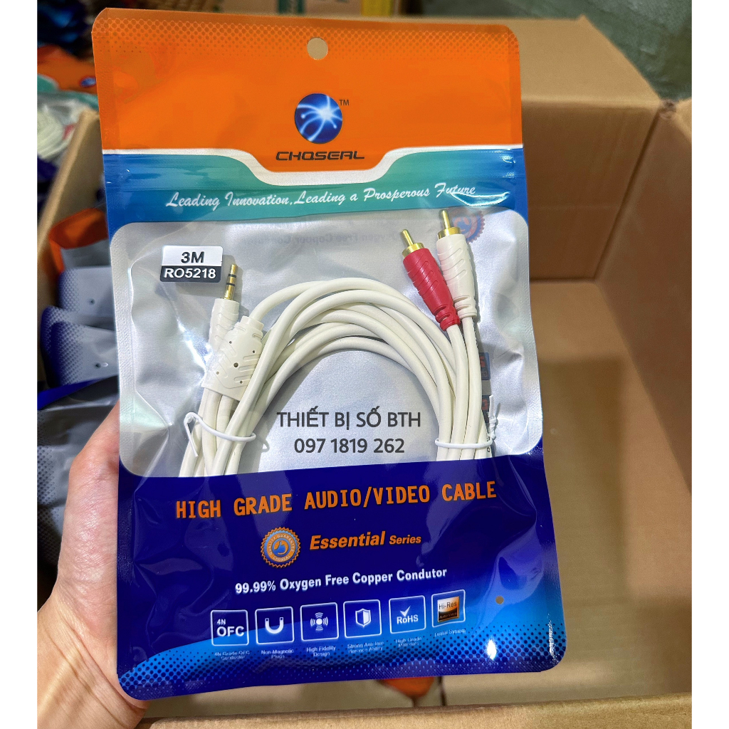 Dây AV 1 ra 2 Choseal Dài 1,8m/ 3m/ 5m/ 10m - Dây Audio Choseal