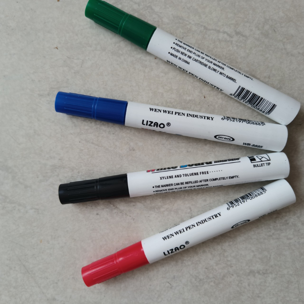 Bút dạ viết bảng trắng xóa được túi 4 cây 4 màu