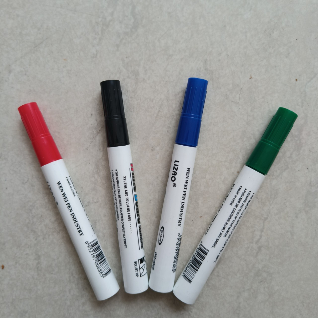Bút dạ viết bảng trắng xóa được túi 4 cây 4 màu