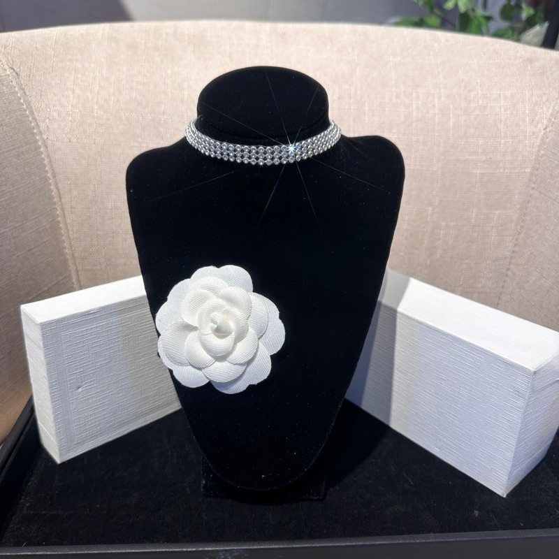 Vòng cổ  Choker đá 3line đá cao su non