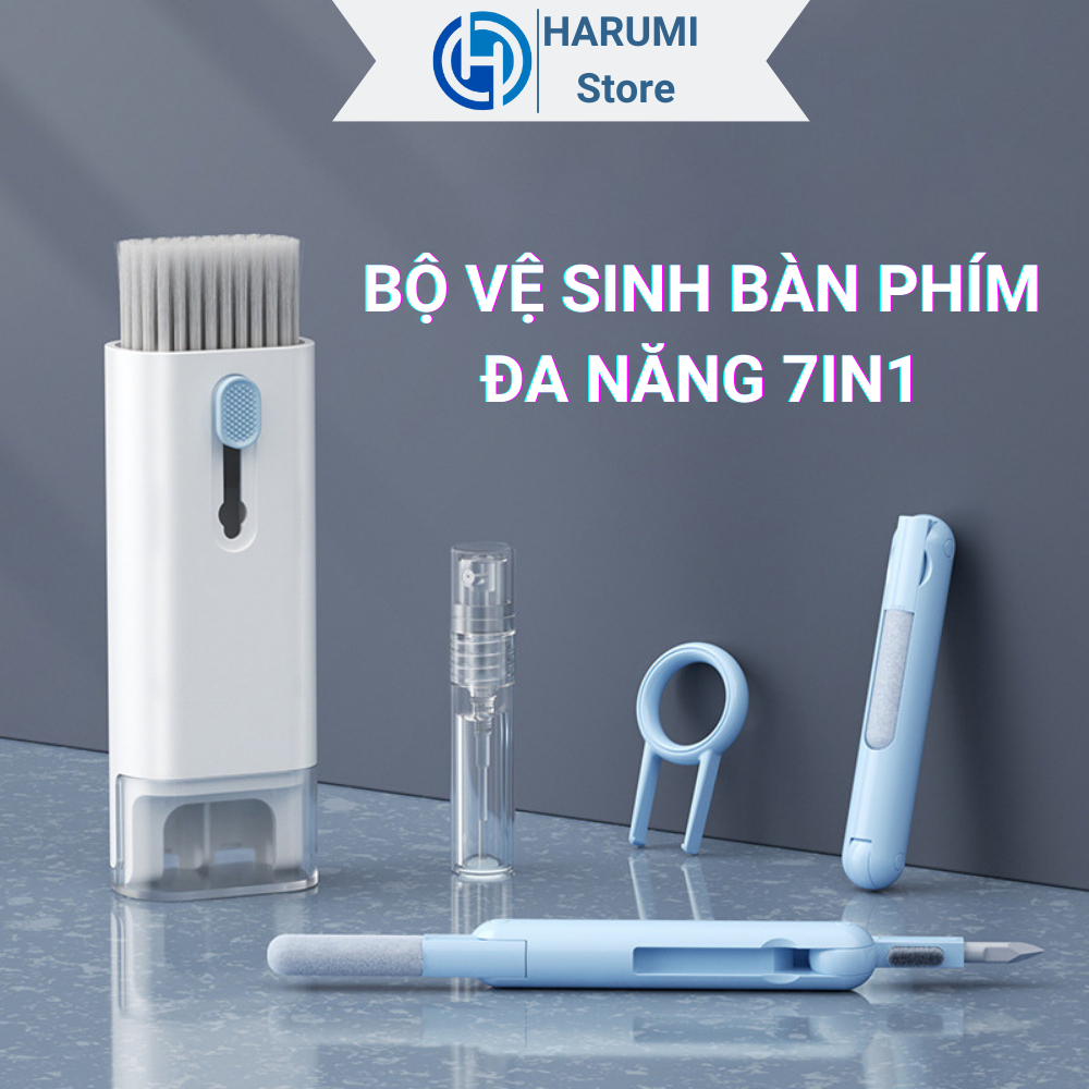 Bộ dụng cụ vệ sinh bàn phím máy tính tai nghe đa năng 7 trong 1 tiện lợi nhỏ gọn dễ dàng đem theo