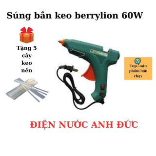 Súng bắn keo nến silicon berrylion 60W + Tặng kèm 5 cây keo nến to