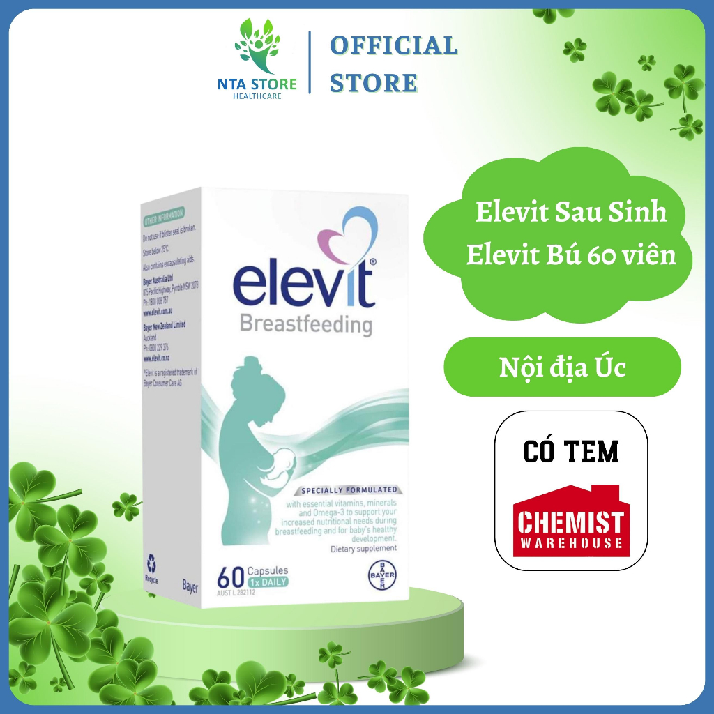 Elevit Breastfeeding Cho Con Bú Và Phụ Nữ Sau Sinh 60v Của Úc [chính Hãng]
