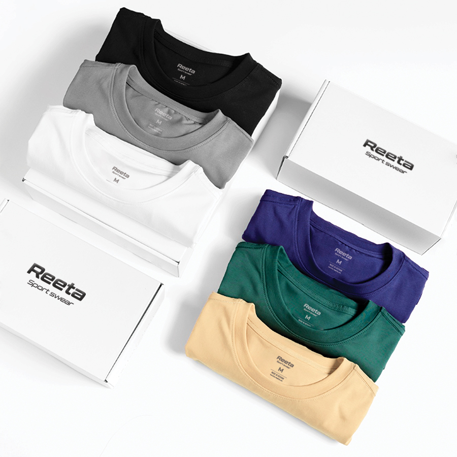 Áo Thun Trơn Nam Cổ Tròn Ngắn Tay REETA Vải Cotton Cao Cấp Co Giãn Mềm Mịn Phom Trẻ Trung Lịch Lãm - A2155