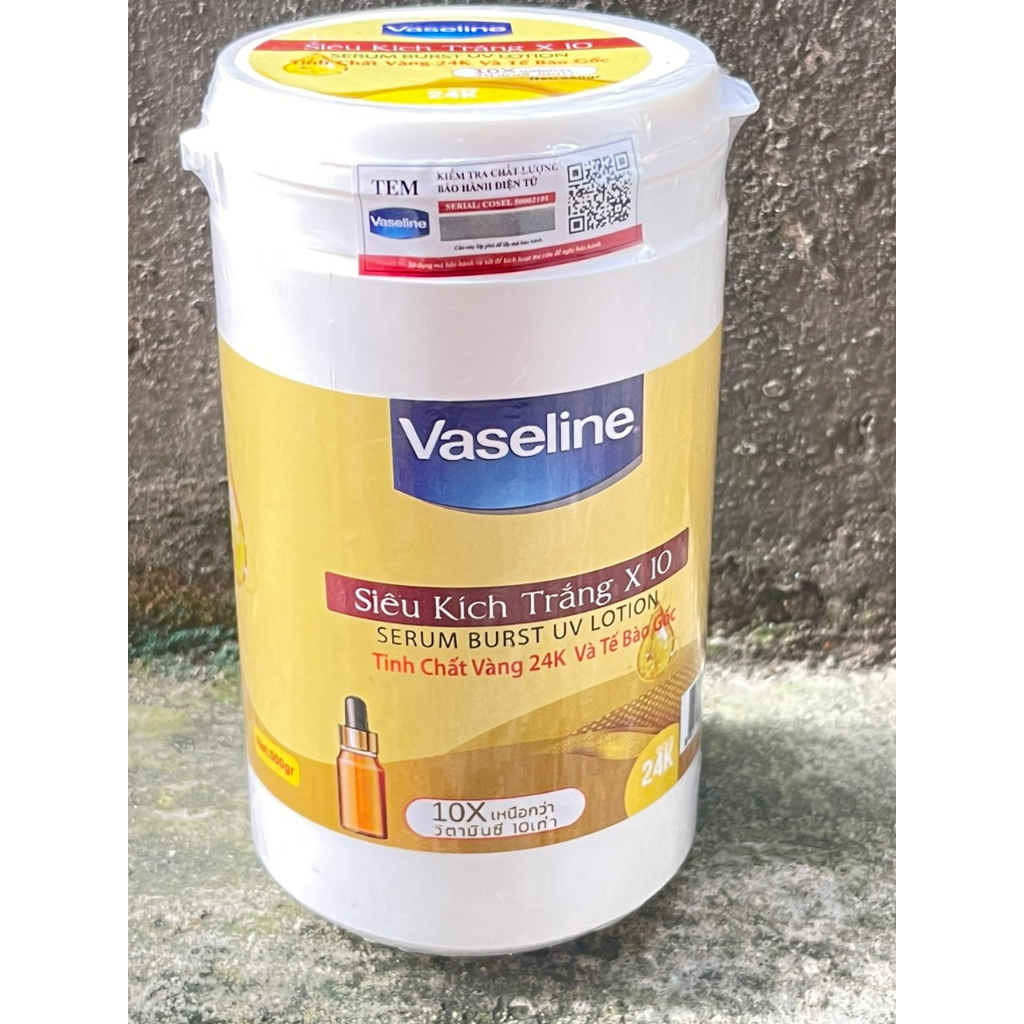 Kích Trắng Body Vaseline Vàng X10 500g