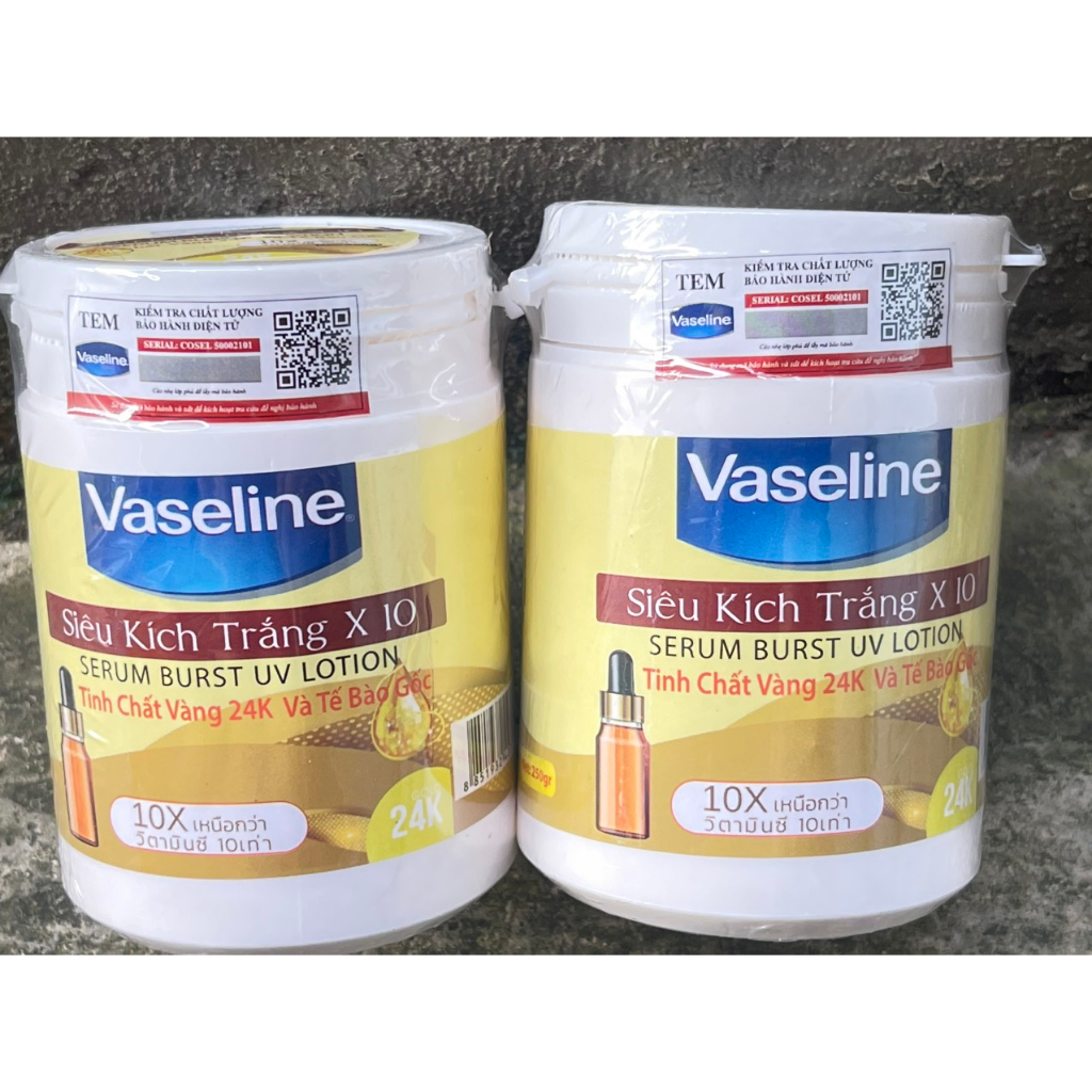 Kích Trắng Body Vaseline Vàng X10 500g