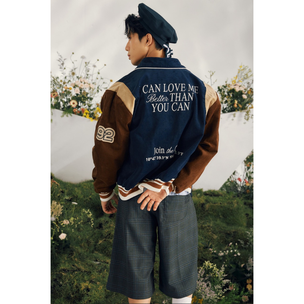 BLANKESPACE Áo Khoác VOYAGE BOMBER Vải Cotton Gân Thời Trang Nam Nữ Unisex