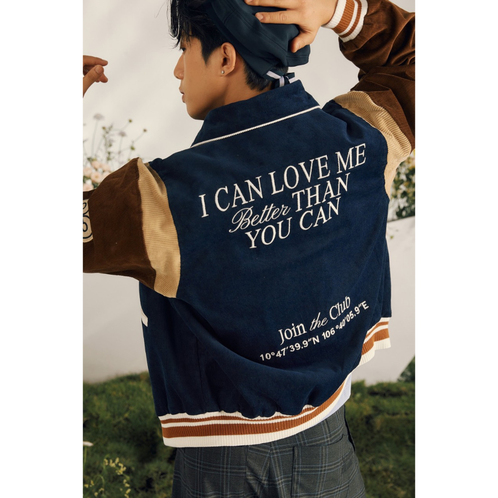 BLANKESPACE Áo Khoác VOYAGE BOMBER Vải Cotton Gân Thời Trang Nam Nữ Unisex