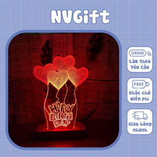 Đèn Ngủ Mẫu Chúc Mừng Sinh Nhật, Đèn Led 3D 16 Màu Quà Tặng Ý Nghĩa Cho Thầy Cô, Người yêu
