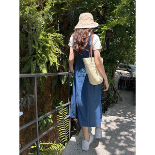 [RÁCH STORE] Đầm Denim - 2 Dây - Nút Đồng