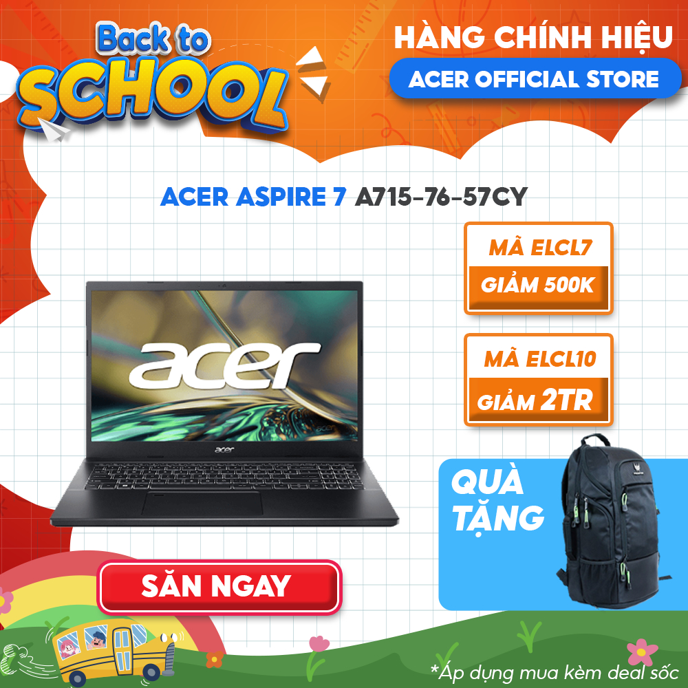 Laptop Acer Aspire 7 A715-76-57CY (i5-12450H | 8GB | 512GB | 15.6' FHD) | BigBuy360 - bigbuy360.vn