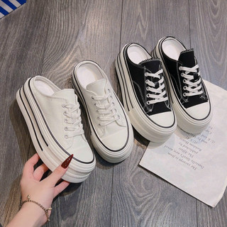 Giày sneaker , giày sục bata chất vải gót cao 4p QCCC fullbox