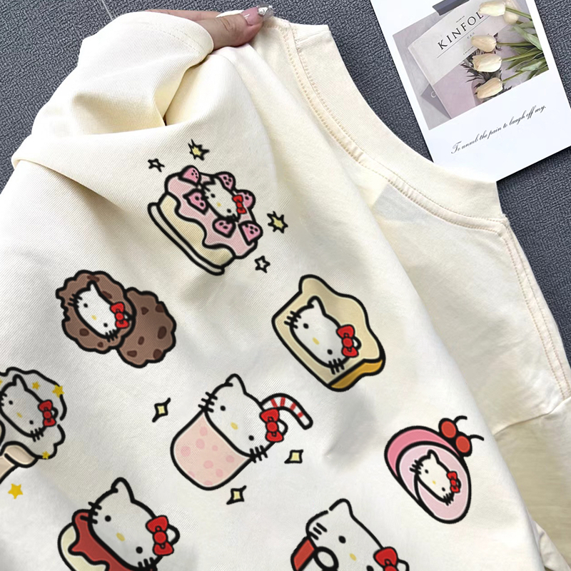 SALMO áo phông nữ form rộng quả mơ 220g local brand mùa hè áo thun 3158 unisex 100%Cotton