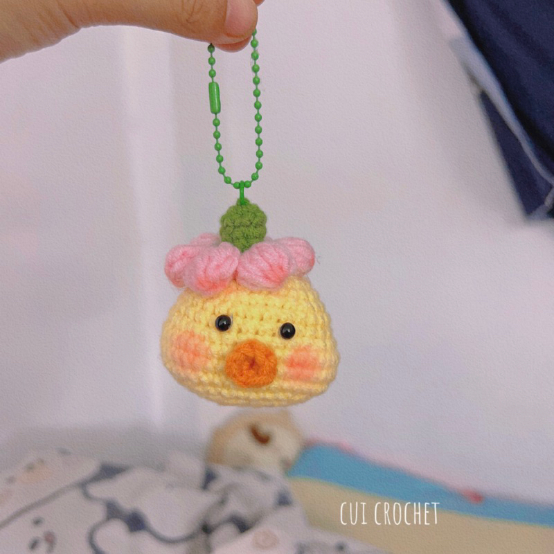 Móc khoá gà con bằng len handmade 🐤