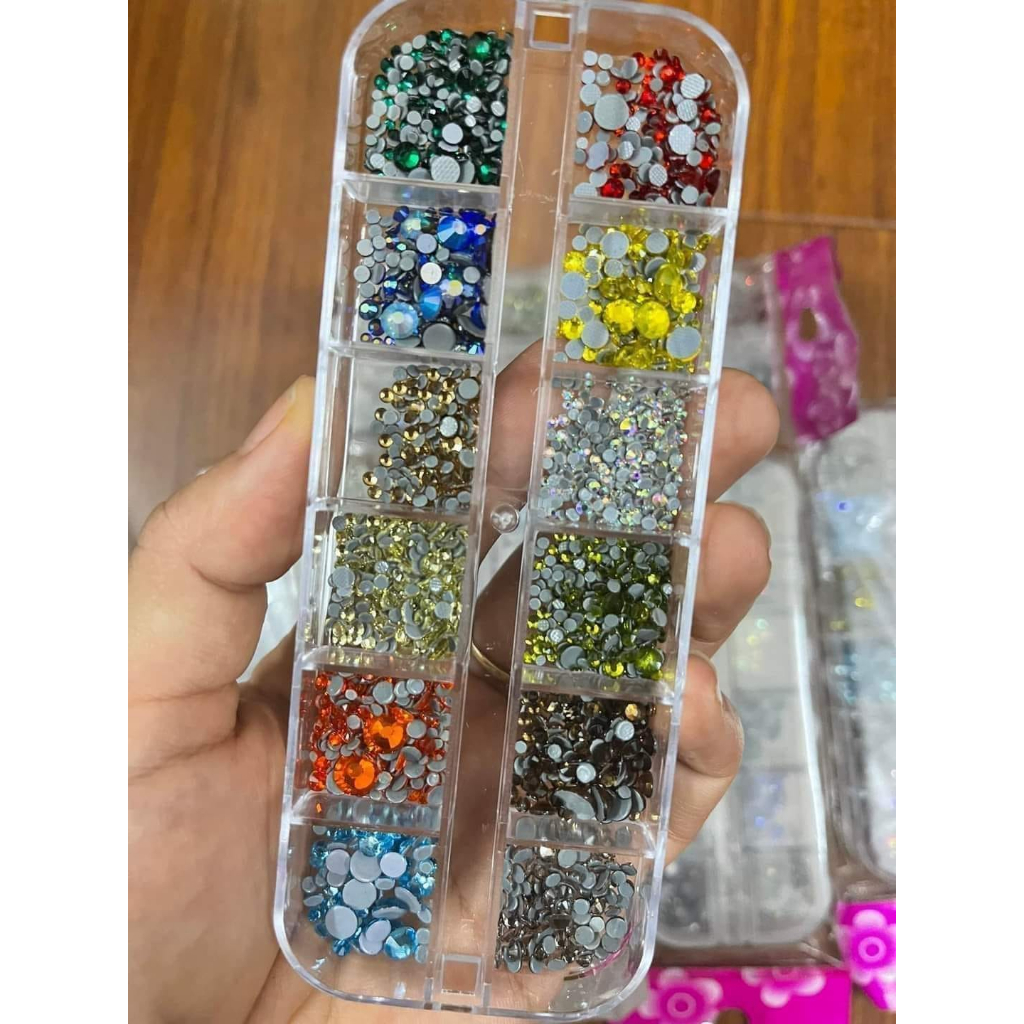 Khay Đá Chân Keo Lưới Gắn Móng Màu AB