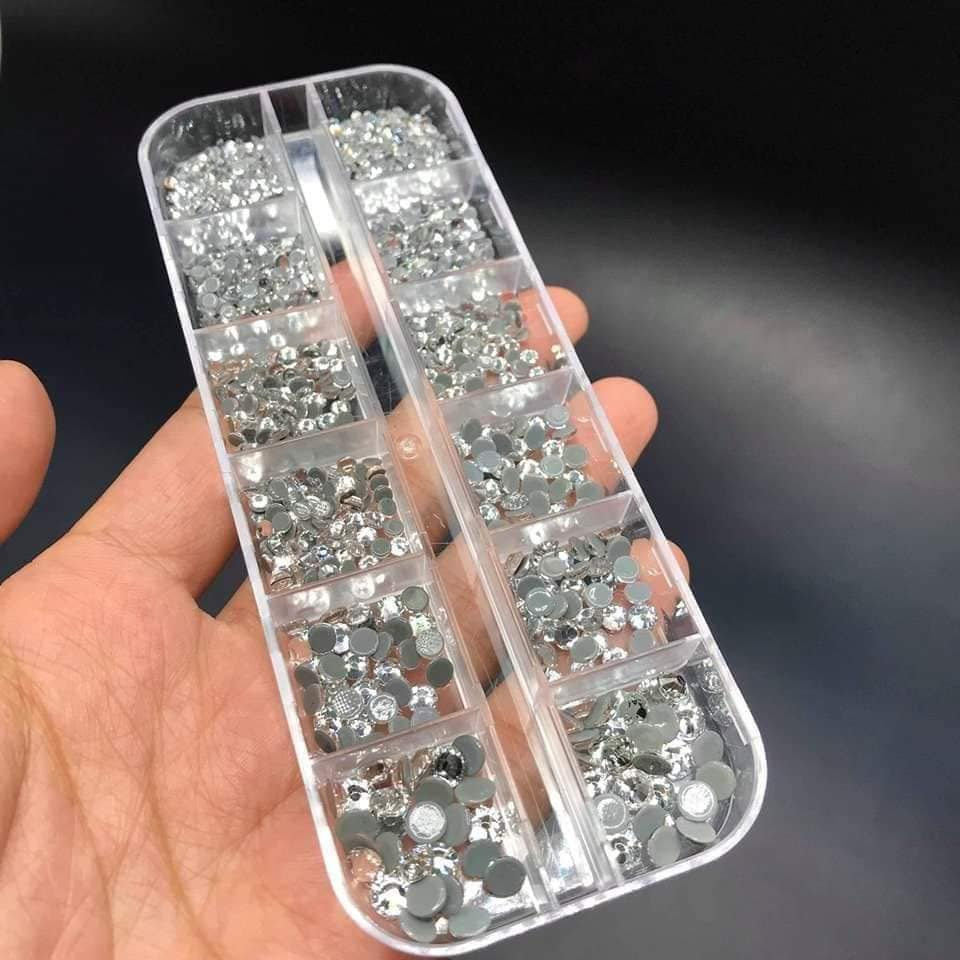 Khay Đá Chân Keo Lưới Gắn Móng Màu AB