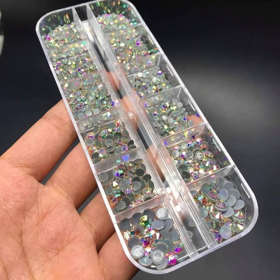 Khay Đá Chân Keo Lưới Gắn Móng Màu AB