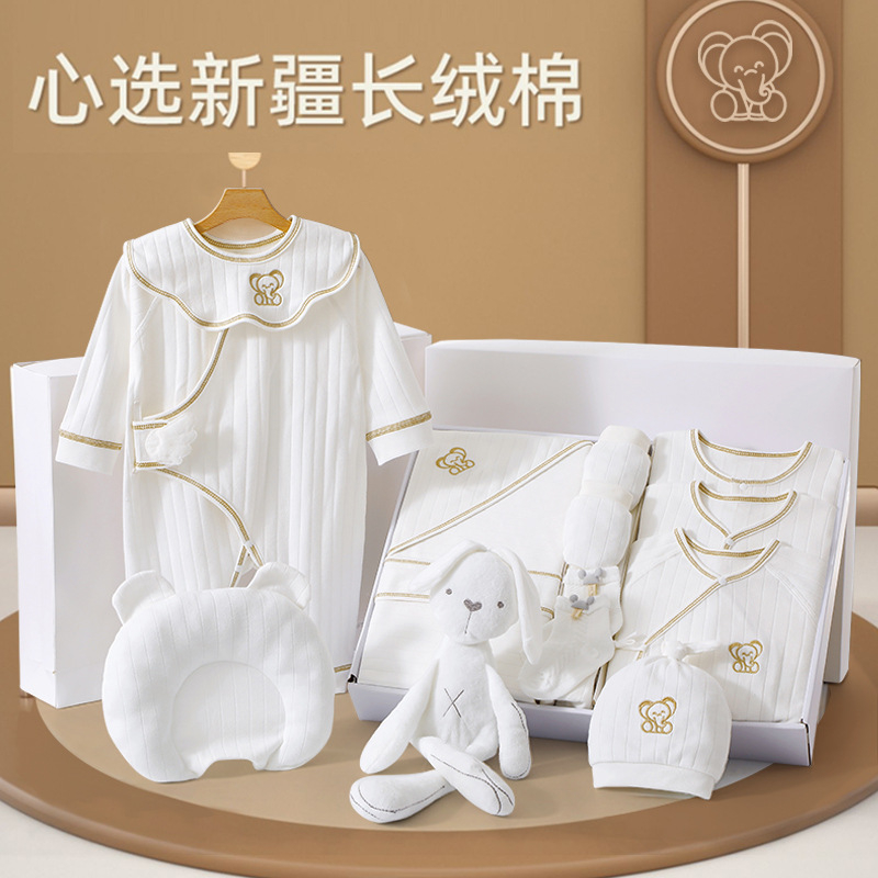 Set đồ sơ sinh quà tặng trọn bộ 14-18 món hoạ tiết xinh xắn có hộp đựng sang trọng cho bé trai bé gái sơ sinh