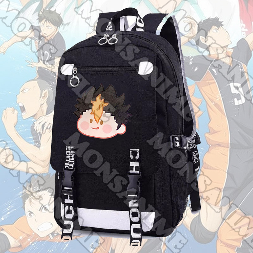 Balo nam nữ in hình HAIKYUU ver MẶT NGƠ cặp sách đi học tiện lợi thời trang anime chibi
