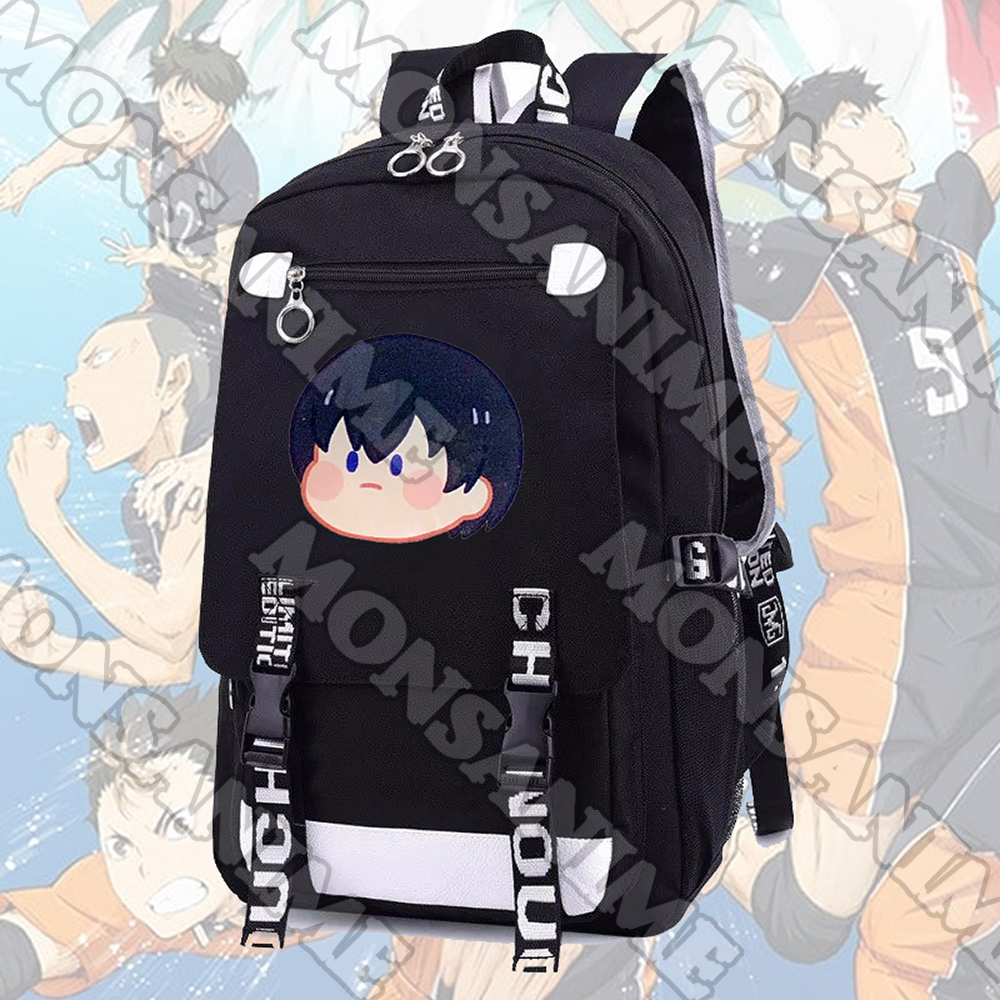 Balo nam nữ in hình HAIKYUU ver MẶT NGƠ cặp sách đi học tiện lợi thời trang anime chibi