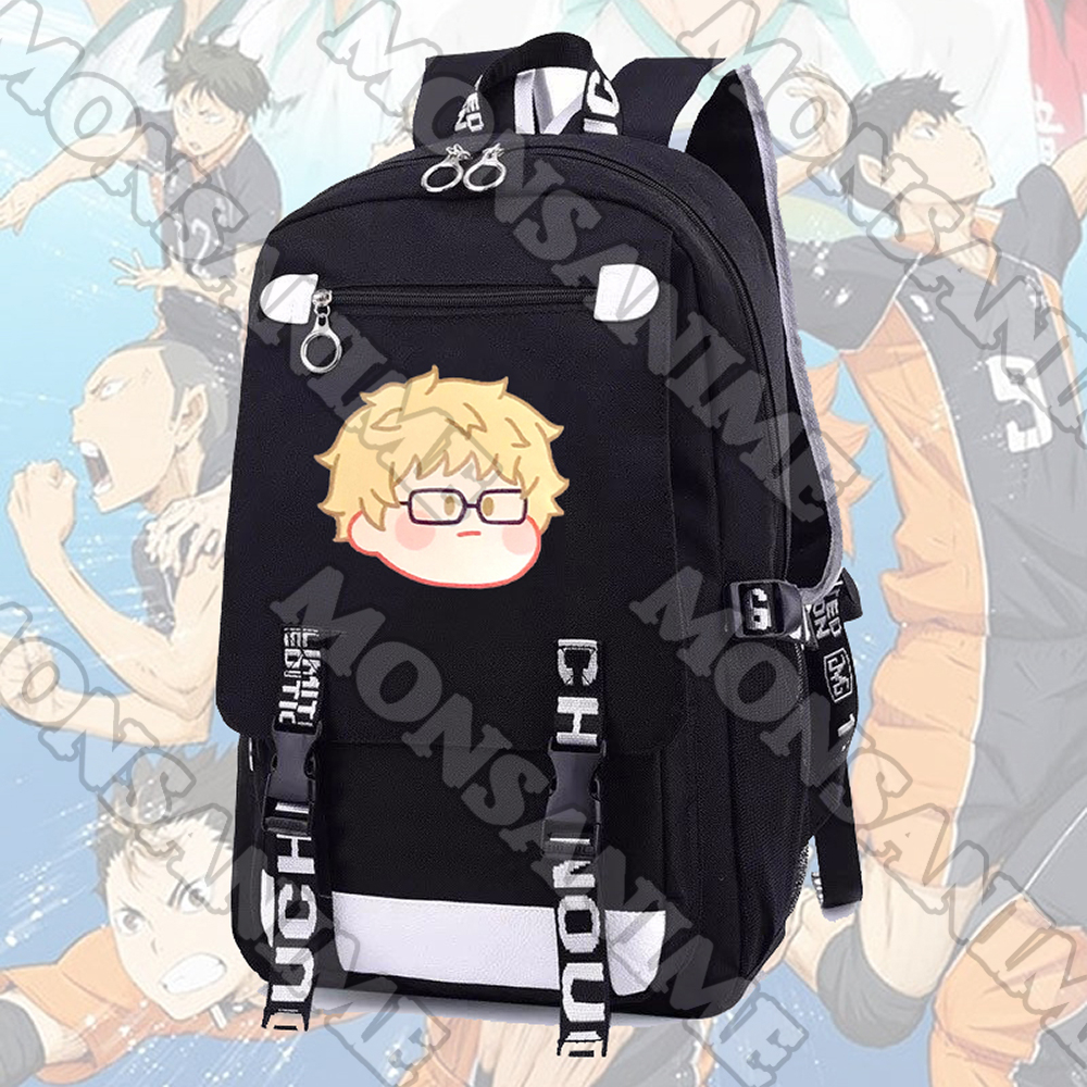 Balo nam nữ in hình HAIKYUU ver MẶT NGƠ cặp sách đi học tiện lợi thời trang anime chibi