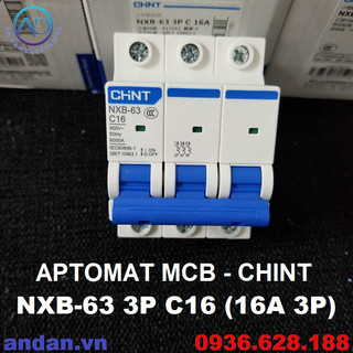 Aptomat chint nxb-63 3p, bộ ngắt mạch cb tép mcb 220v 16a 20a 25a 32a 40a 50a 63a