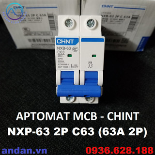 Aptomat chint nxb-63 2p, bộ ngắt mạch cb tép mcb 220v 16a 20a 25a 32a 40a 50a 63a