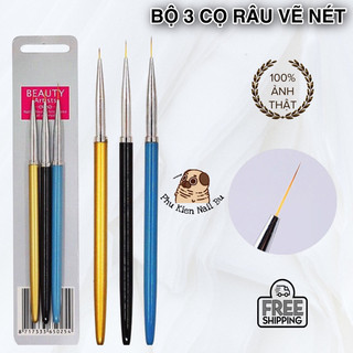 Bộ 3 cọ râu vẽ nét vẽ hoa