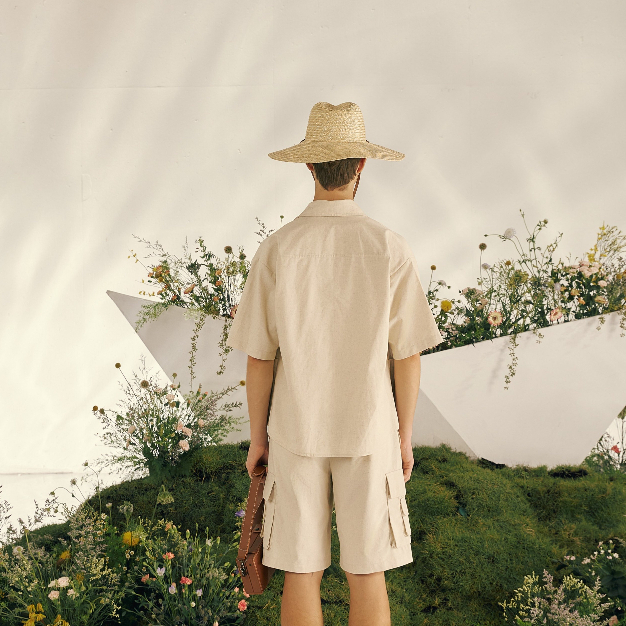 BLANKESPACE Áo Sơ Mi Tay Ngắn Undersea Linen Shirt Vải Linen Thời Trang Nam Nữ Unisex