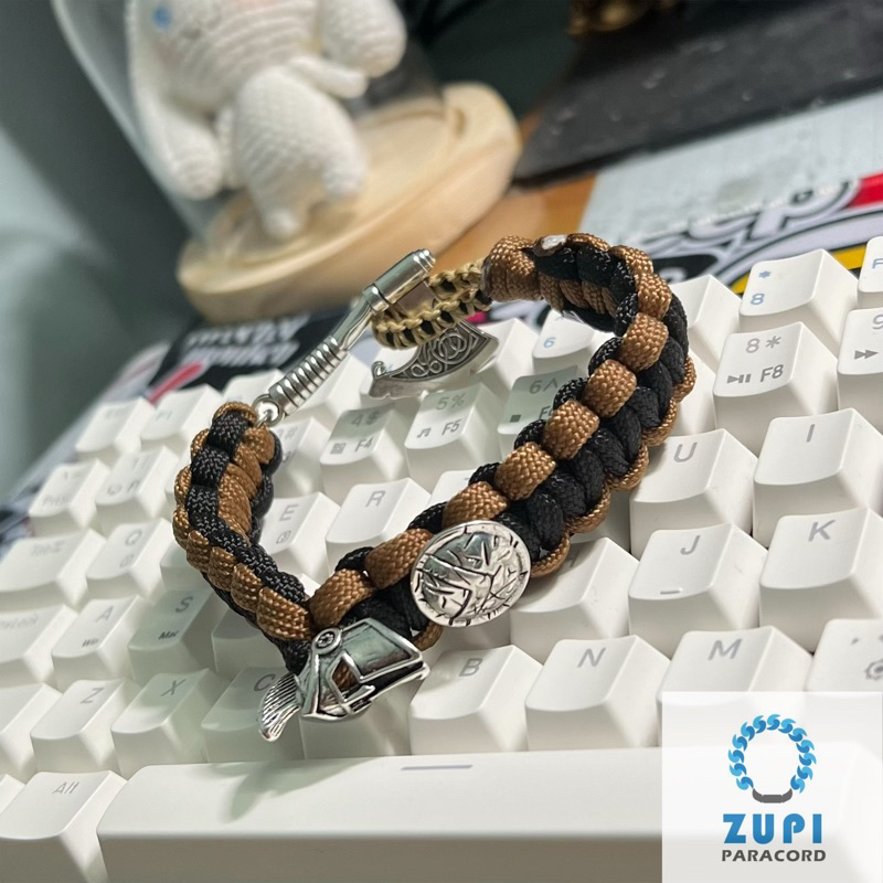 Vòng tay Paracord chiến binh Sparta - khóa cài đen/cài khiên/thắt rút
