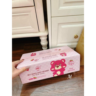 Thùng 10 gói khăn ướt gấu dâu siêu dai