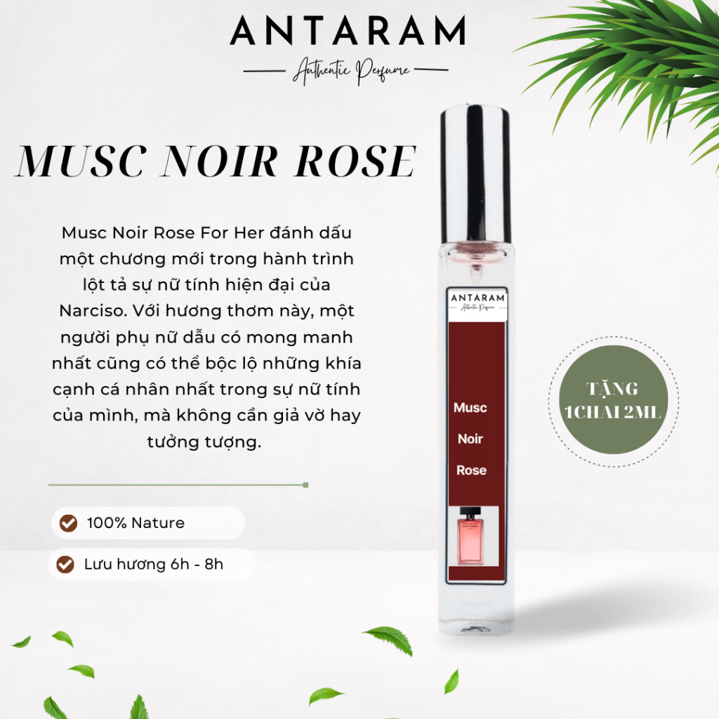 Nước Hoa Nữ 10Ml Antaram Authentic Perfume Musc Noir Rose Quyến Rũ , Nữ Tính , Tinh Tế