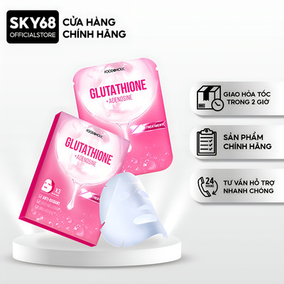 Hộp 10 Mặt nạ dưỡng trắng, đều màu da Foodaholic GLUTATHIONE & ADENOSINE Ample Mask 23ml x10