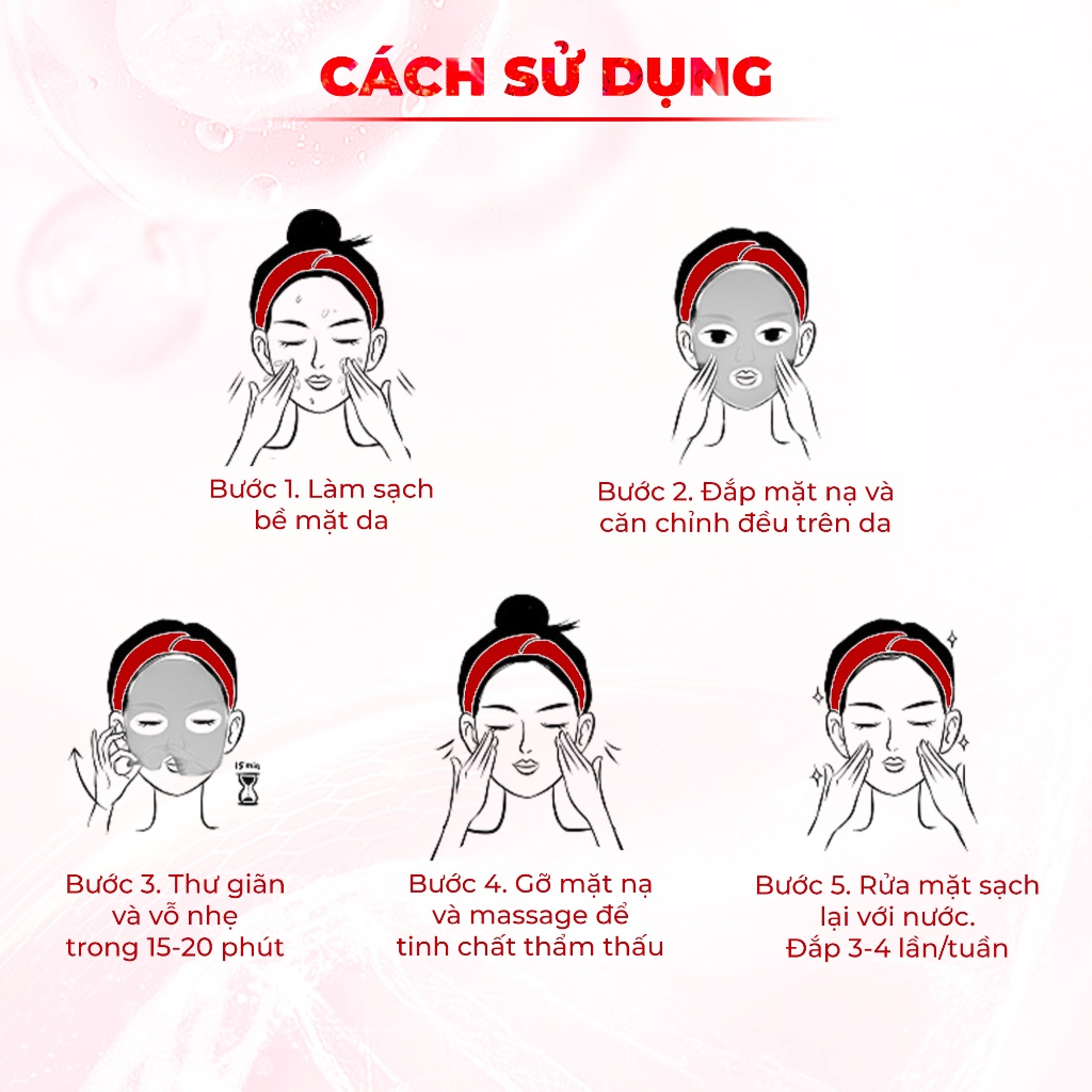 Combo 5 Mặt nạ mờ thâm đỏ, sạm nám Foodaholic TRANEXAMIC ACID &amp; VITAMIN C Ample Mask 23ml x5